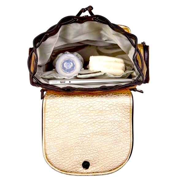 EUC TIBA + MARL Gold Python Kaspar Baby Backpack - Picture 3 of 7